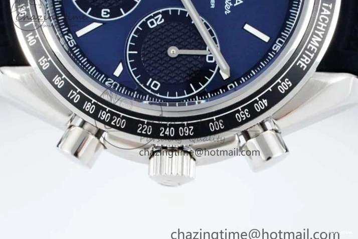 0226 SportInspired Speedmaster Racing Master SS HKF Best Edition Blue Black Dial on Black Rubber Strap A 7817